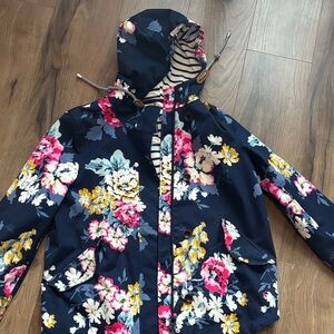 Joules Navy Floral Women's Right as Rain collection Rain Jacket